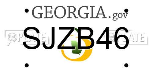 SJZB46 Georgia License Plate