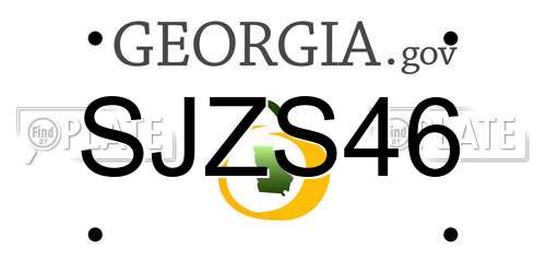 SJZS46 Georgia License Plate