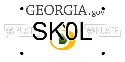 SK0L Georgia License Plate
