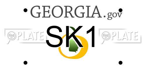 SK1 Georgia License Plate