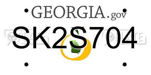 SK2S704 Georgia License Plate