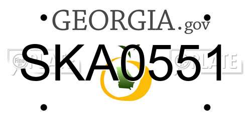 SKA0551 Georgia License Plate