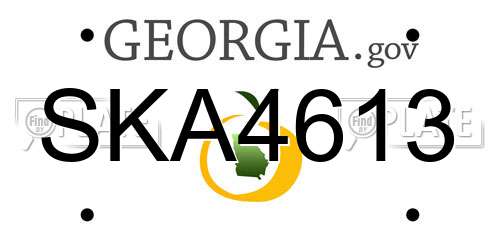 SKA4613 Georgia License Plate