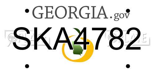 SKA4782 Georgia License Plate