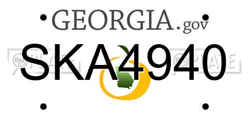 SKA4940 Georgia License Plate