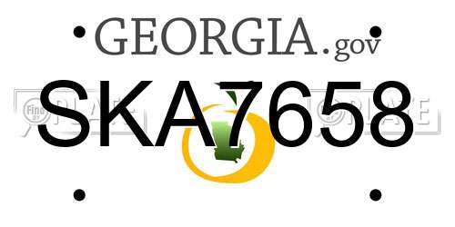 SKA7658 Georgia License Plate