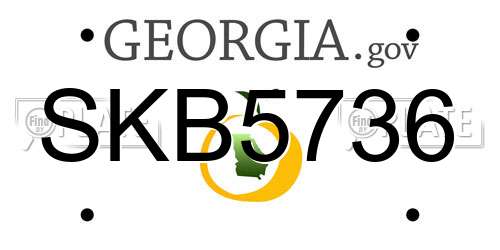SKB5736 Georgia License Plate