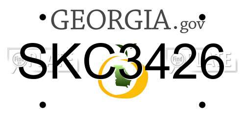 SKC3426 Georgia License Plate