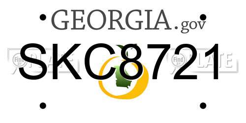 SKC8721 Georgia License Plate