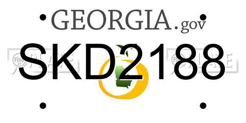 SKD2188 Georgia License Plate