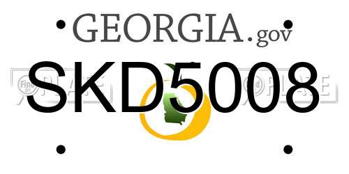 SKD5008 Georgia License Plate