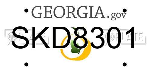 SKD8301 Georgia License Plate