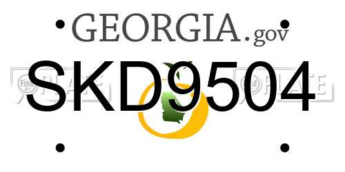 SKD9504 Georgia License Plate