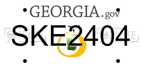SKE2404 Georgia License Plate