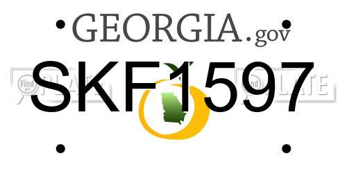 SKF1597 Georgia License Plate