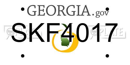 SKF4017 Georgia License Plate