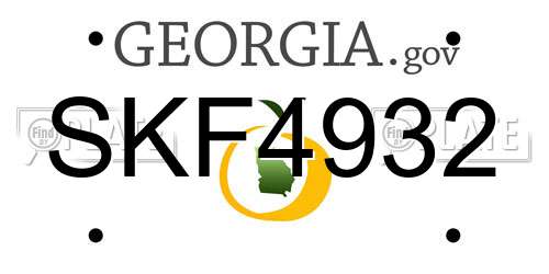 SKF4932 Georgia License Plate