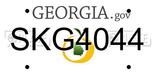 SKG4044 Georgia License Plate