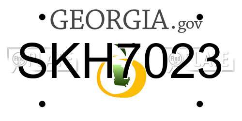 SKH7023 Georgia License Plate