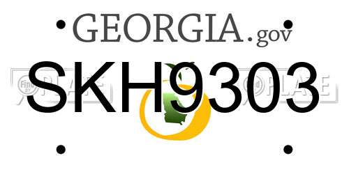 SKH9303 Georgia License Plate