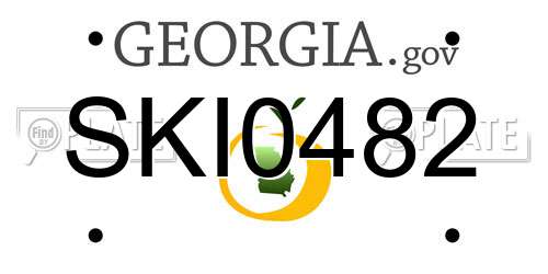 SKI0482 Georgia License Plate