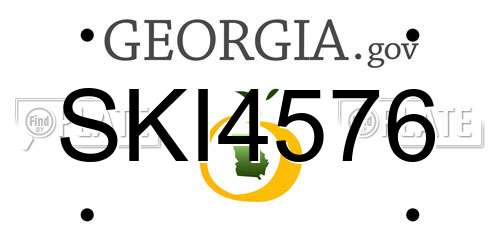 SKI4576 Georgia License Plate