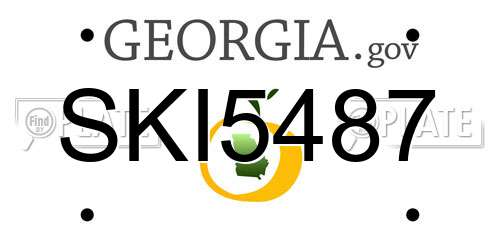 SKI5487 Georgia License Plate