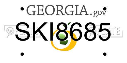 SKI8685 Georgia License Plate