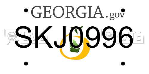 SKJ0996 Georgia License Plate