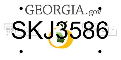 SKJ3586 Georgia License Plate
