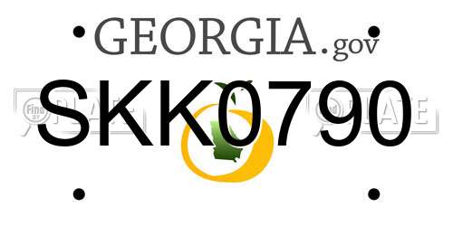 SKK0790 Georgia License Plate