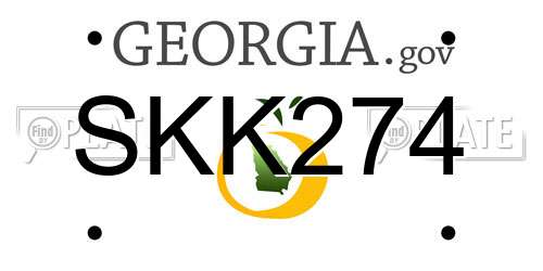 SKK274 Georgia License Plate