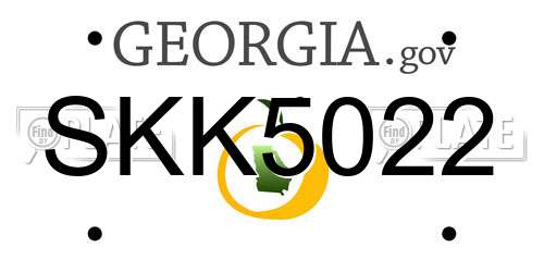 SKK5022 Georgia License Plate