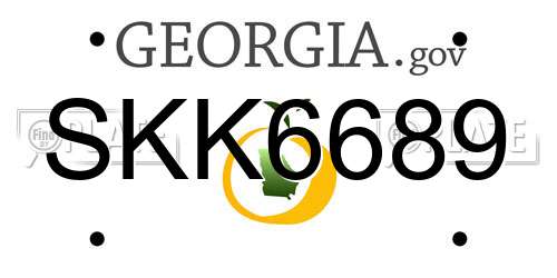 SKK6689 Georgia License Plate