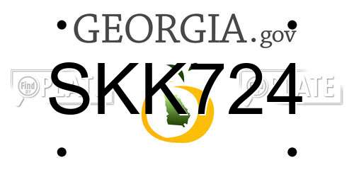 SKK724 Georgia License Plate