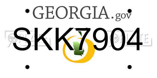 SKK7904 Georgia License Plate