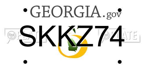 SKKZ74 Georgia License Plate