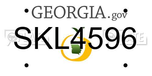 SKL4596 Georgia License Plate