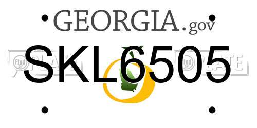 SKL6505 Georgia License Plate