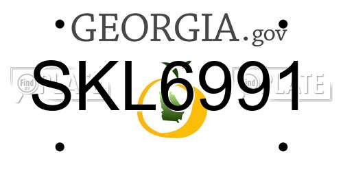 SKL6991 Georgia License Plate