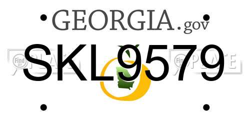 SKL9579 Georgia License Plate