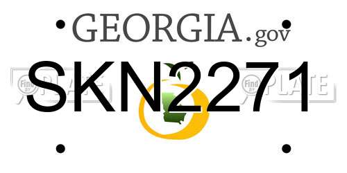 SKN2271 Georgia License Plate