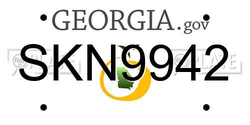 SKN9942 Georgia License Plate