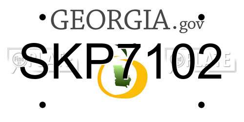 SKP7102 Georgia License Plate