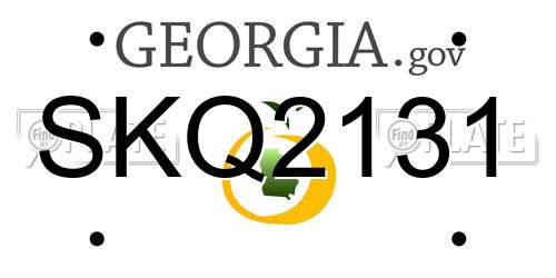 SKQ2131 Georgia License Plate