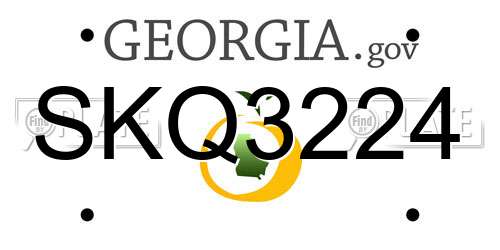 SKQ3224 Georgia License Plate