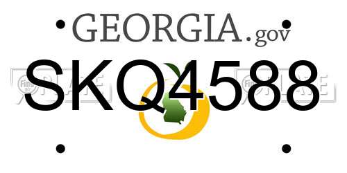 SKQ4588 Georgia License Plate