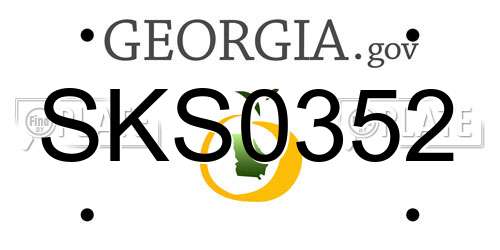 SKS0352 Georgia License Plate