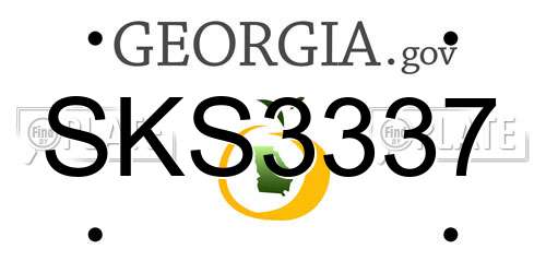 SKS3337 Georgia License Plate
