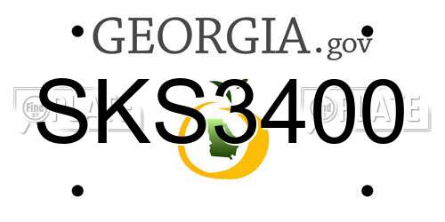 SKS3400 Georgia License Plate